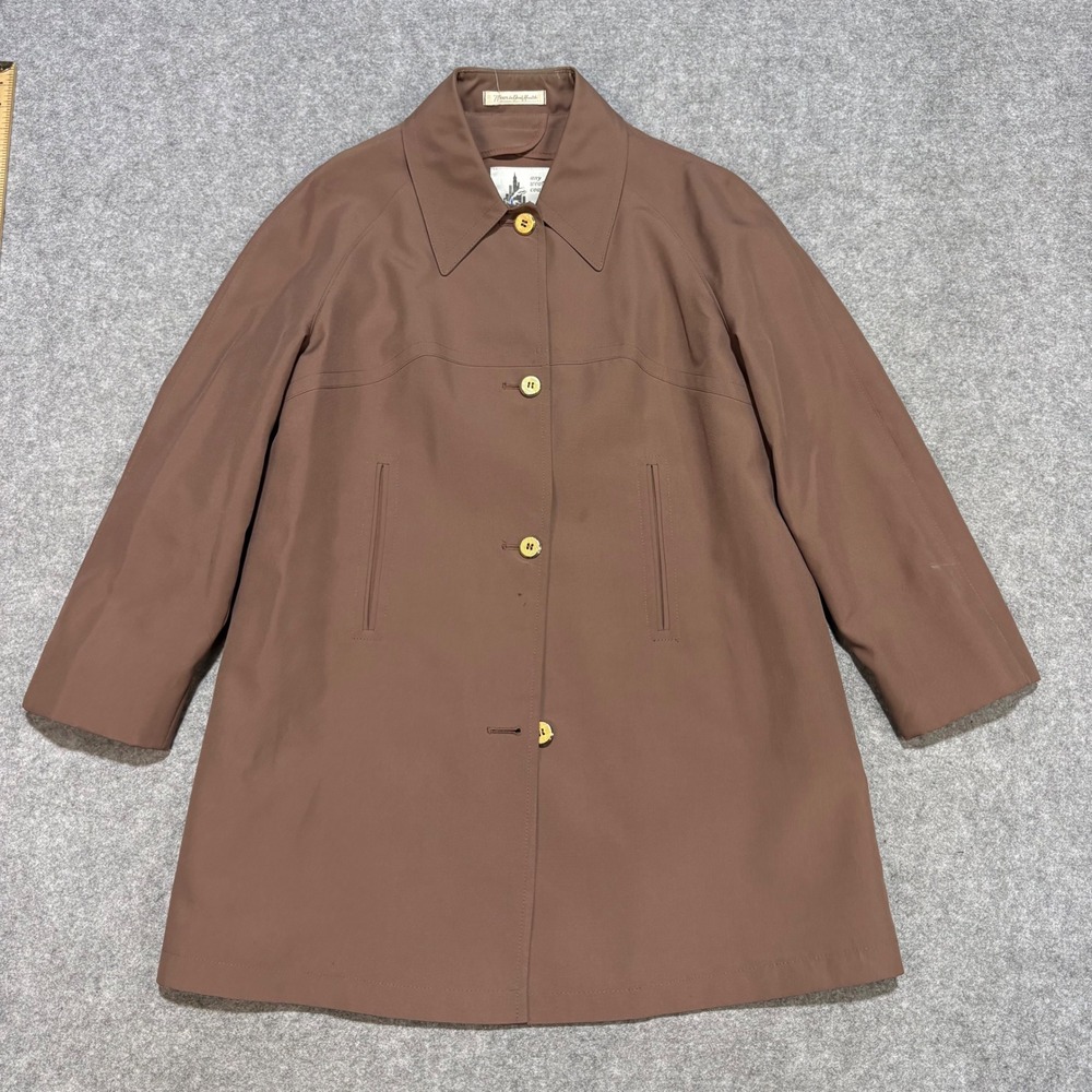 Vintage Misty Harbor Any Weather Coat Brown Dacron Polyester ILGWU Size 14 Reg